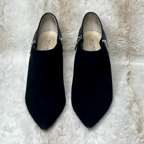 MICHAEL KORS “Clara” Black Suede & Snakeskin Ankle Bootie – Size 9M - Picture 2 of 10
